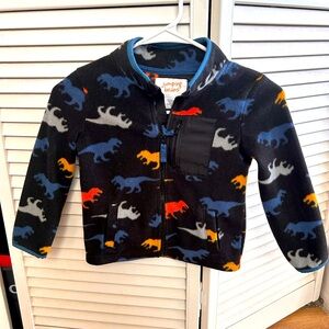 Boys 5T Fleece Dinosaur Zip Up Jacket - Black